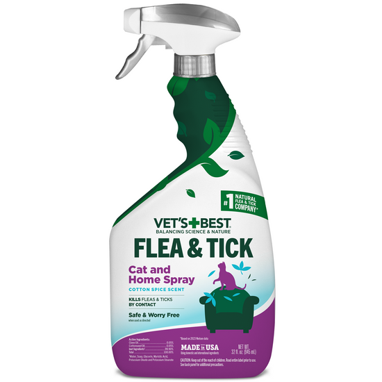 Vet's Best® Flea & Tick Cat & Home Spray – Cotton Spice Scent (32 oz)