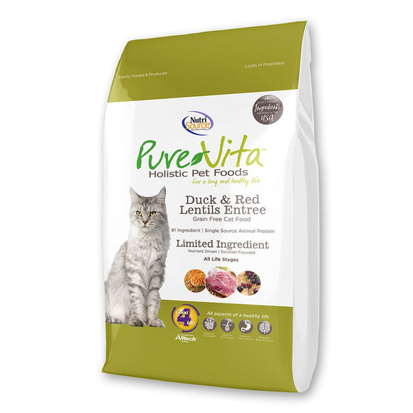 NutriSource® PureVita™ Grain Free Duck & Lentils Cat Food (15 lbs)