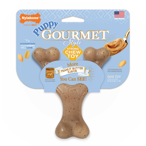 Nylabone Gourmet Style Strong Wishbone Puppy Chew Toy (Small/Regular - Up to 25 lbs)