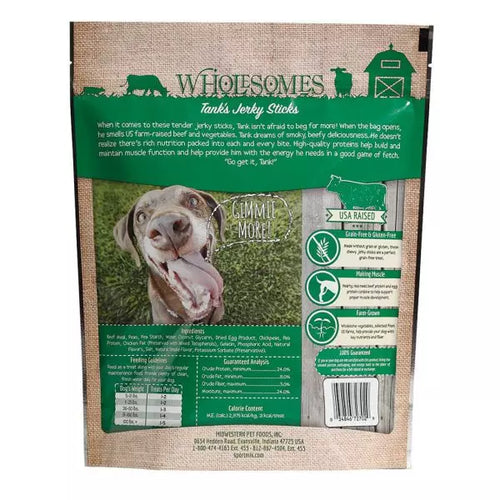 Wholesomes Tank’s Beef Jerky Sticks For Dogs (25 Oz)