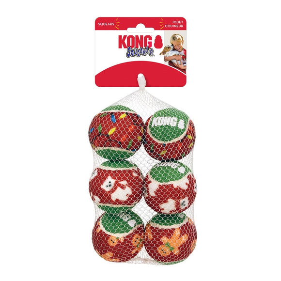 Kong Holiday SqueakAir Ball 6 Pack (Medium)