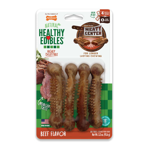 Nylabone Healthy Edibles Meaty Center All-Natural Long Lasting Chew Treats