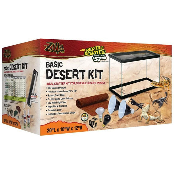 Zilla Basic Desert Reptile Starter Kit (10 GAL-20X10X12 IN)