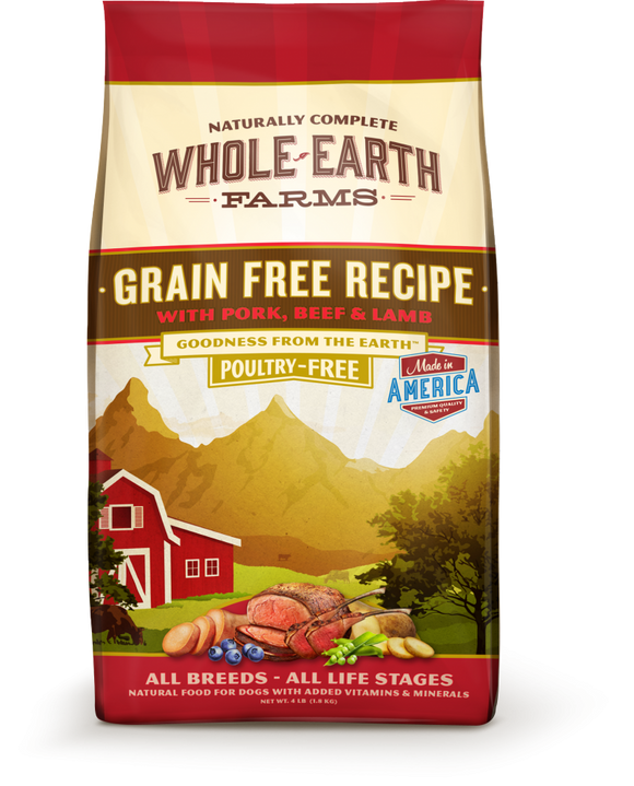 Whole Earth Farms Grain Free Recipe with Pork, Beef and Lamb Dry Dog Food