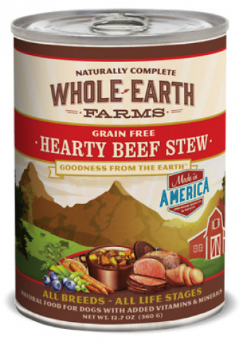 Whole earth farms grain free hearty beef stew canned sale dog food