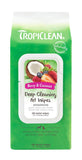 TropiClean Deep Cleaning Berry & Coconut Deodorizing Wipes for Dogs & Cats