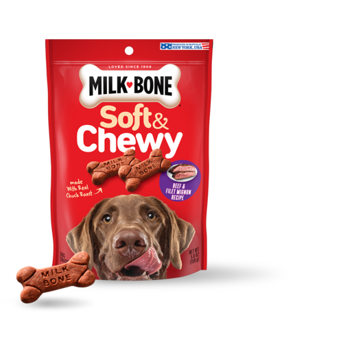 Milk-Bone Soft & Chewy Beef & Filet Mignon Recipe Treat for Dogs (5.6 oz)