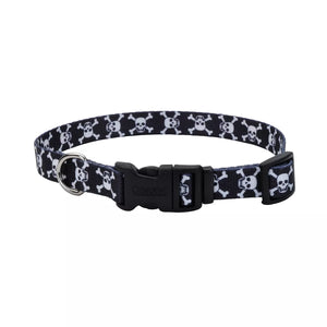 Coastal Pet Products Styles Adjustable Dog Collar Black Skull 3/8" x 8"-12"