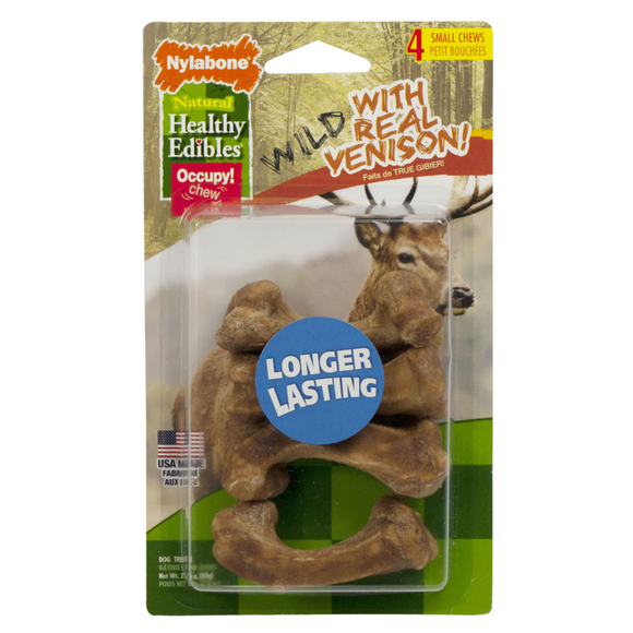 Nylabone Healthy Edibles WILD Natural Long Lasting Venison Dog Chew Treats