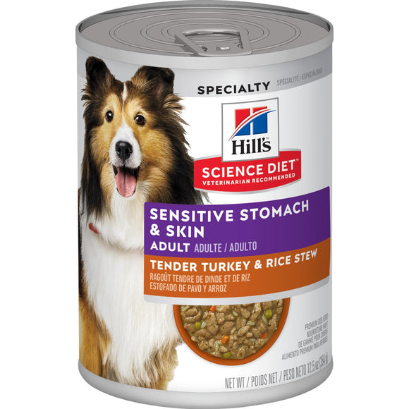 Hill's® Science Diet® Adult Sensitive Stomach & Skin Tender Turkey & Rice Stew dog food