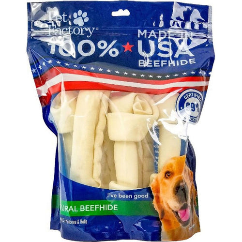 Pet Factory USA Beefhide Bones & Rolls Value Pack